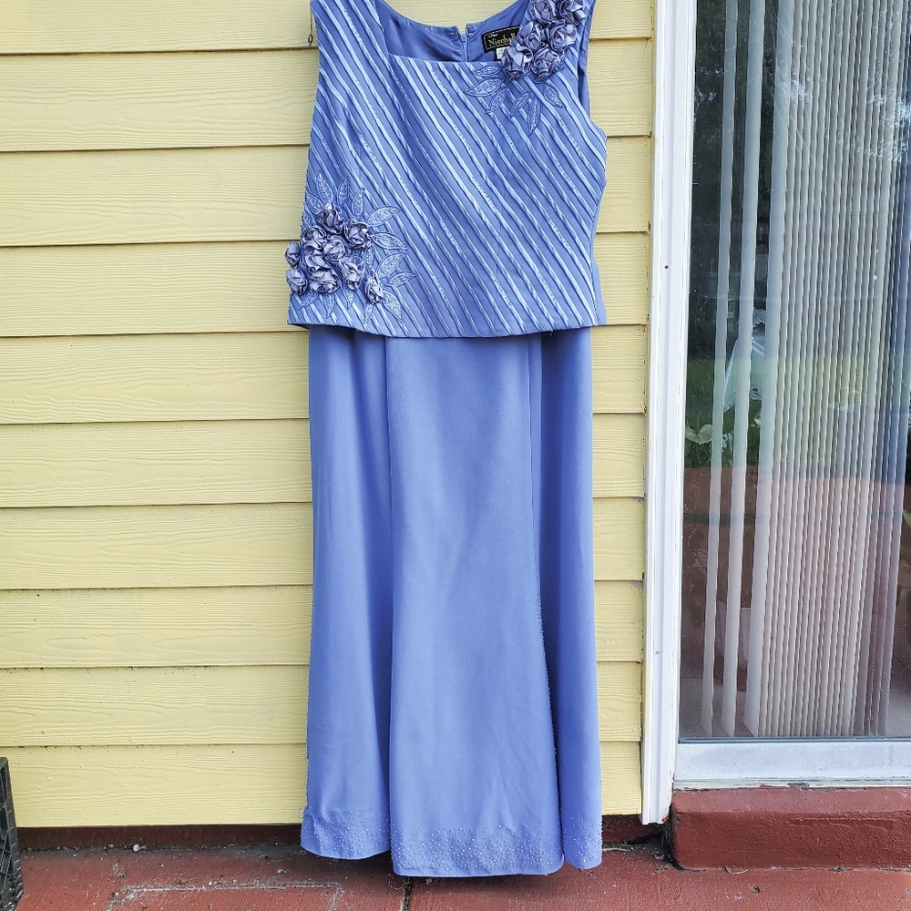 Nina Blue and White Maxi Sundress for Wedding Guests